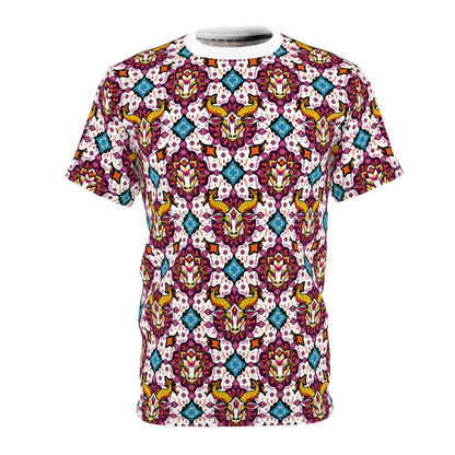 Unisex Cut & Sew T-Shirt, (AOP), Taurus, Zodiac v1, Jewels Pattern