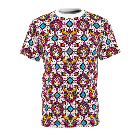 Unisex Cut & Sew T-Shirt, (AOP), Taurus, Zodiac v1, Jewels Pattern