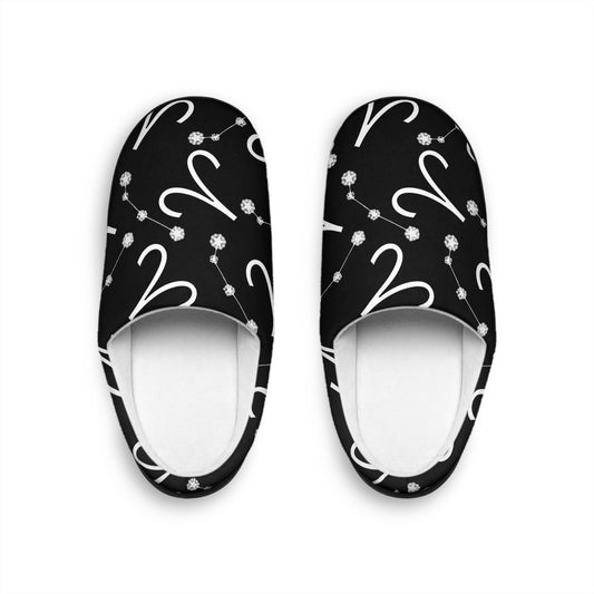 Women's Indoor Slippers, Aries Zodiac Sign, 100% polyester, Outer-layer and lining