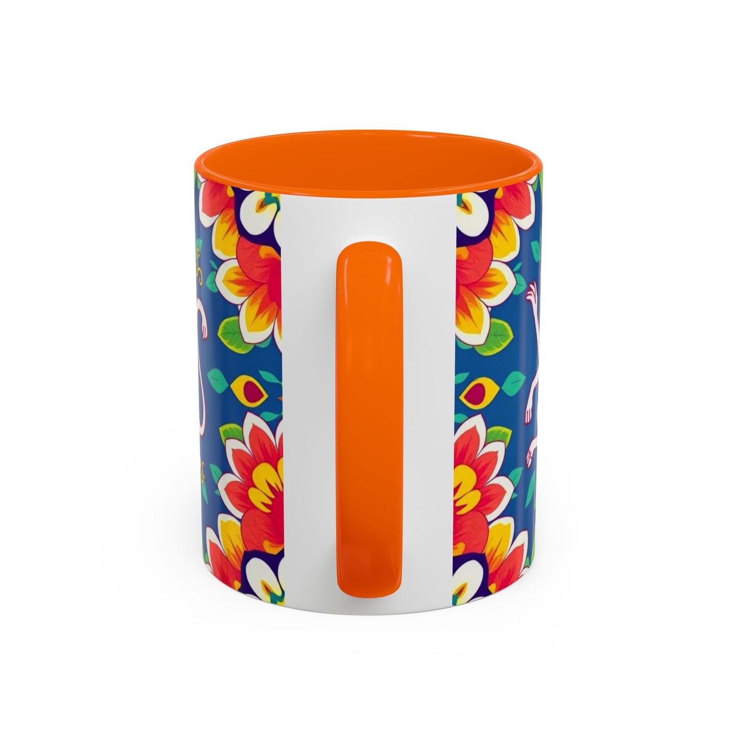 Accent Coffee Mug, Virgo, Zodiac v3. Flower Pattern, (11, 15oz)