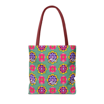 Tote Bag, (AOP), Sagittarius, Zodiac v4, Flower Pattern