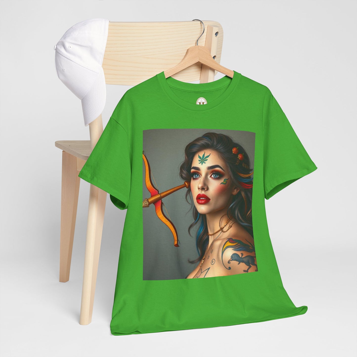 Unisex Heavy Cotton T-Shirt, Sagittarius, Zodiac v2, Sexy Art
