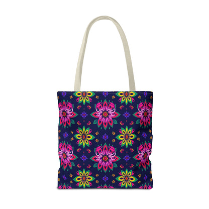 Tote Bag (AOP), Scorpio, Zodiac v2, Flower Pattern