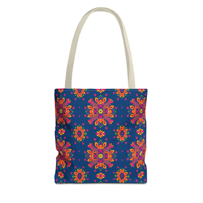 Tote Bag (AOP), Gemini, Zodiac v2, Flower Pattern