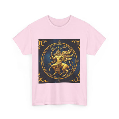 Unisex Heavy Cotton T-Shirt, Gold Angel, Symbol, Virgo Zodiac Design