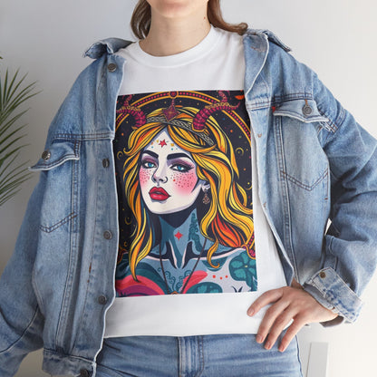 Unisex Heavy Cotton T-Shirt, Virgo, Zodiac v2, Sexy Art
