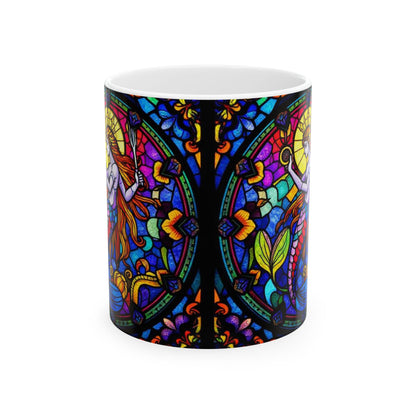 Ceramic Mug, (11oz, 15oz), Ceramic Coffee Mug, AOP, Glass Design, Aquarius Zodiac