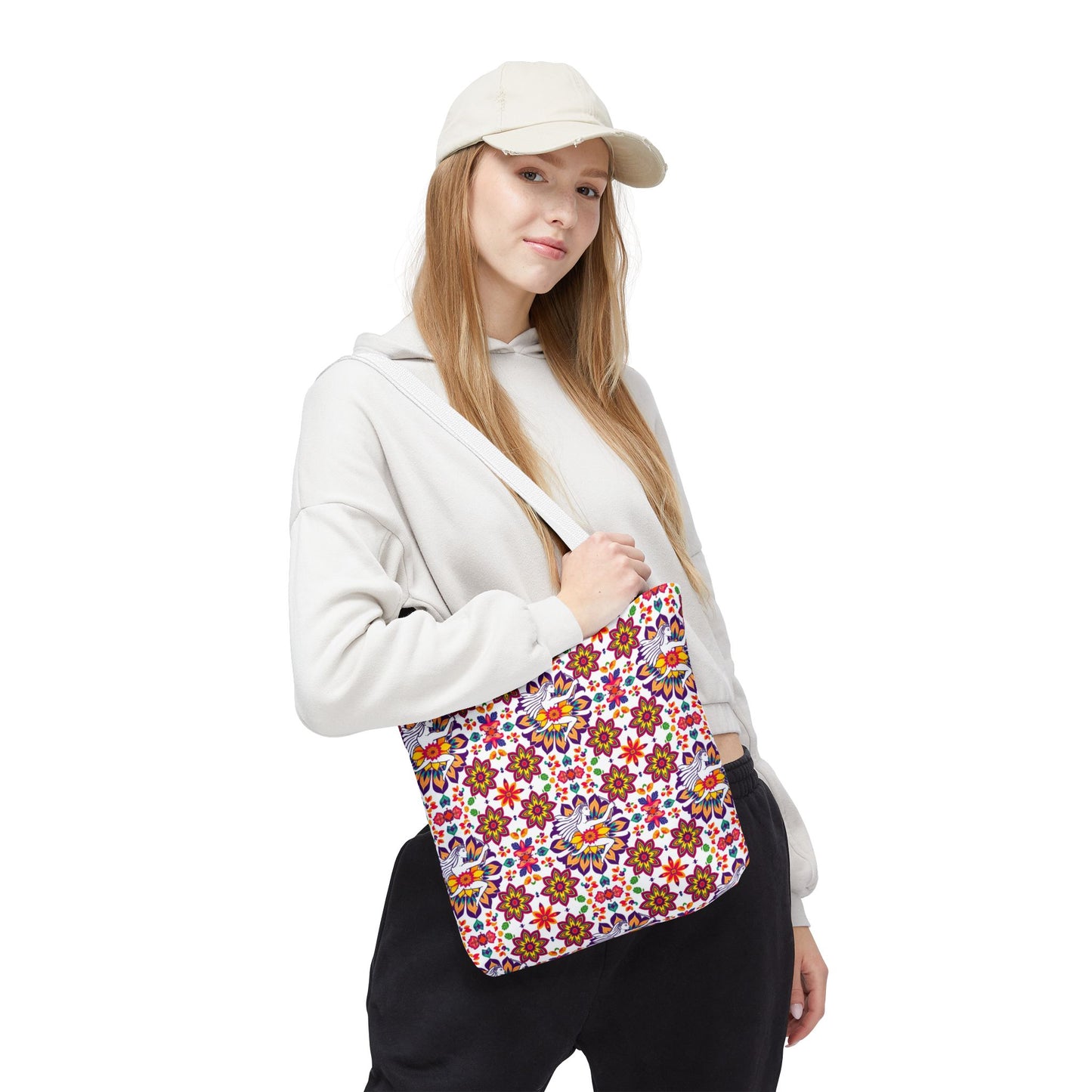Tote Bag, (AOP), Sagittarius, Zodiac v2, Flower Pattern