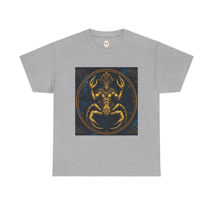 Unisex Heavy Cotton T-Shirt, Scorpion King 1v, Cancer Zodiac Design
