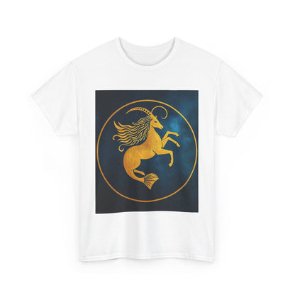 Unisex Heavy Cotton T-Shirt, Capricorn Animal v3, Symbol, Zodiac Design