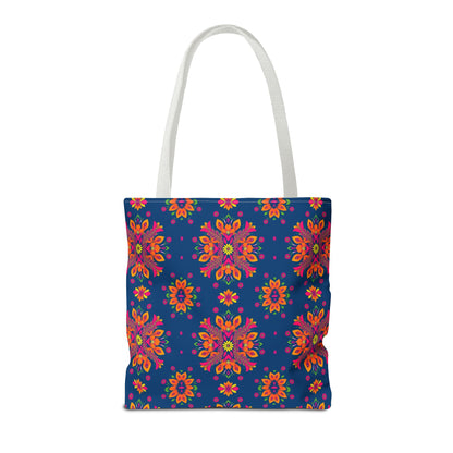 Tote Bag (AOP), Gemini, Zodiac v2, Flower Pattern