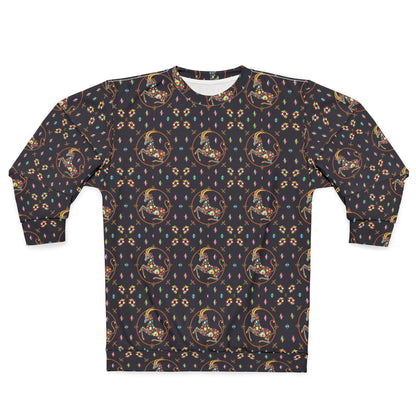 Unisex Sweatshirt (AOP), Capricorn, Zodiac v4, Jewel Pattern