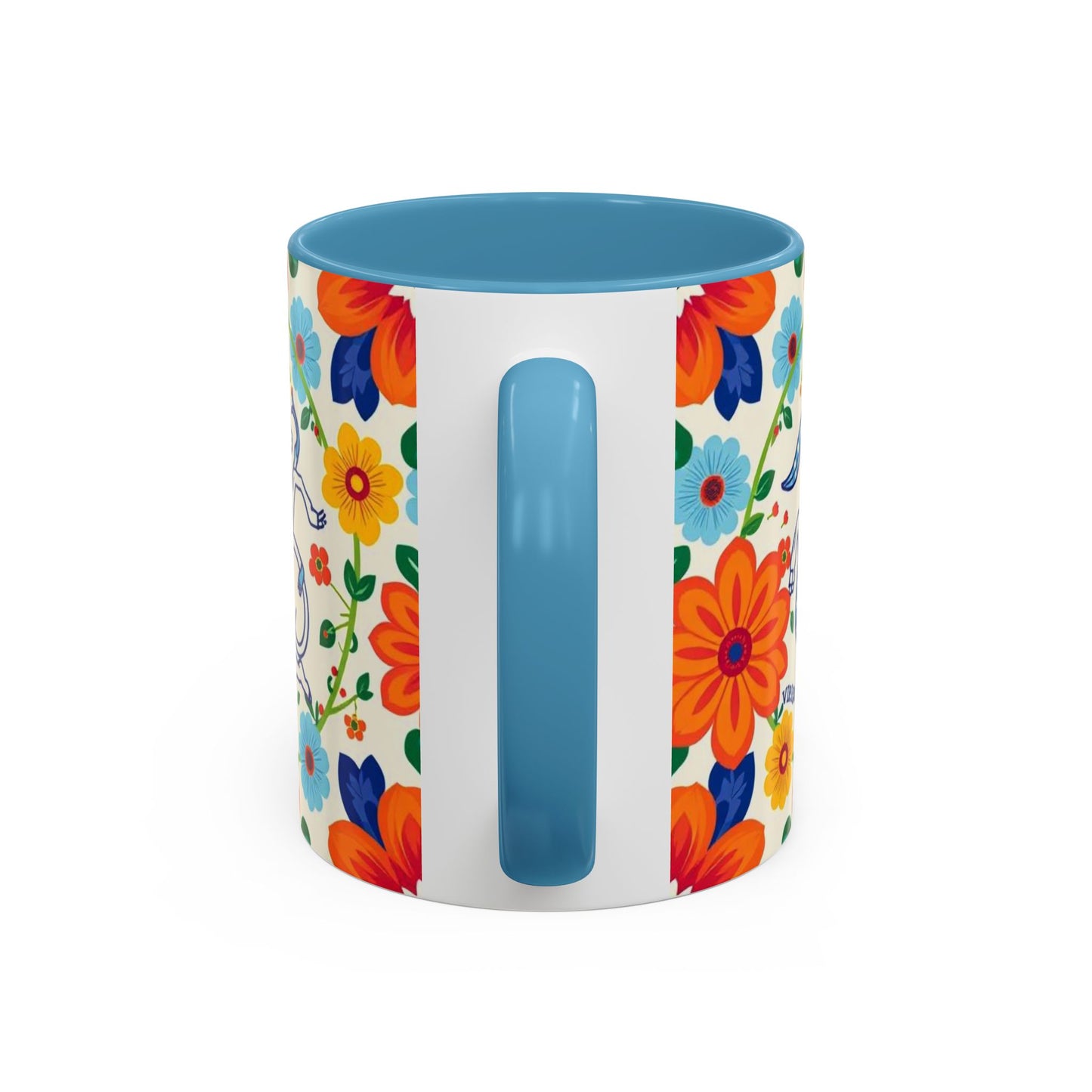 Accent Coffee Mug, Virgo, Zodiac v2. Flower Pattern, (11, 15oz)