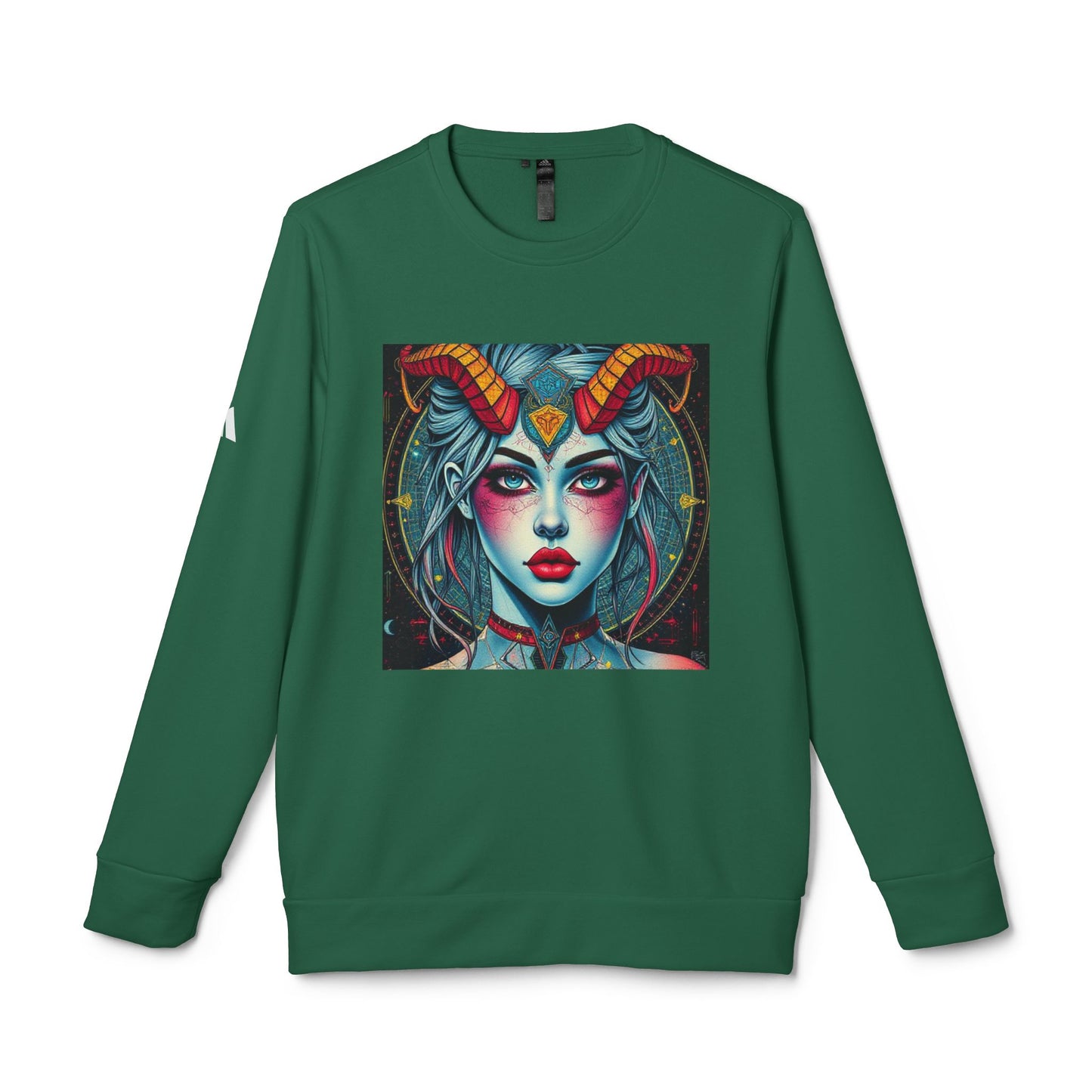 Adidas, Unisex Fleece Crewneck Sweatshirt, Capricorn, Pop Art, Zodiac