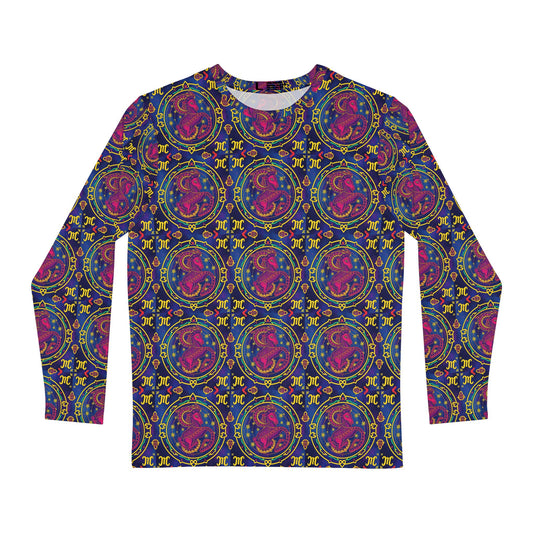 Men's Long Sleeve Shirt, (AOP), Capricorn, Zodiac, Pattern