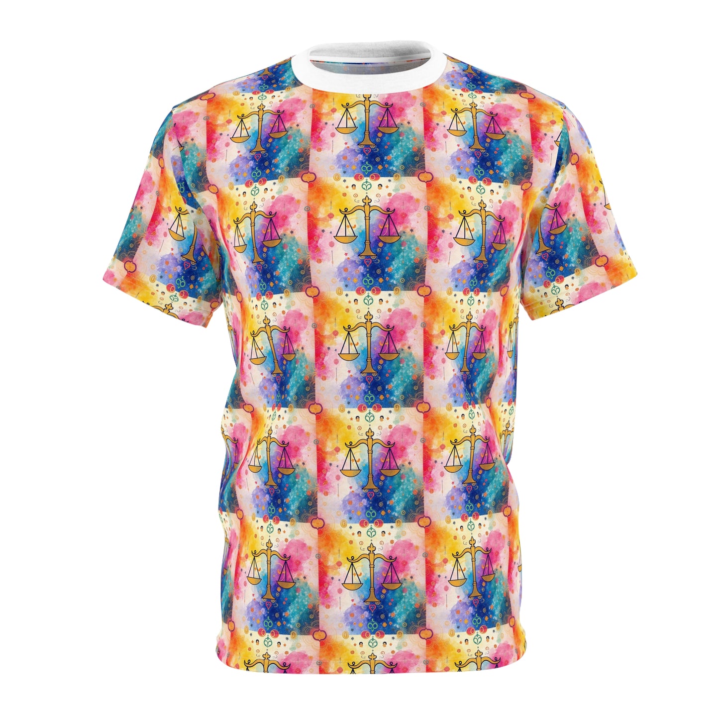 Unisex Cut & Sew T-Shirt, AOP, Libra, Zodiac v1, Pattern