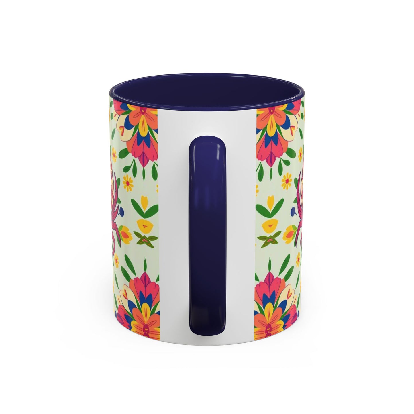 Accent Coffee Mug, Cancer, Zodiac v3, Flower Pattern, (11, 15oz)