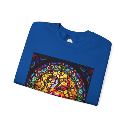 Unisex Heavy Blend™ Crewneck Sweatshirt, Glass 1, Aries Zodiac Design