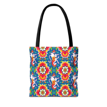 Tote Bag, (AOP), Virgo, Zodiac v2, Flower Pattern