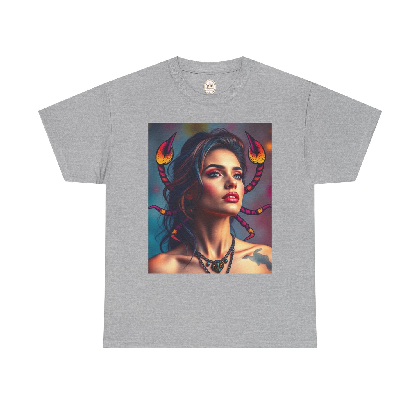 Unisex Heavy Cotton T-Shirt, Scorpio, Zodiac v2, Sexy Art