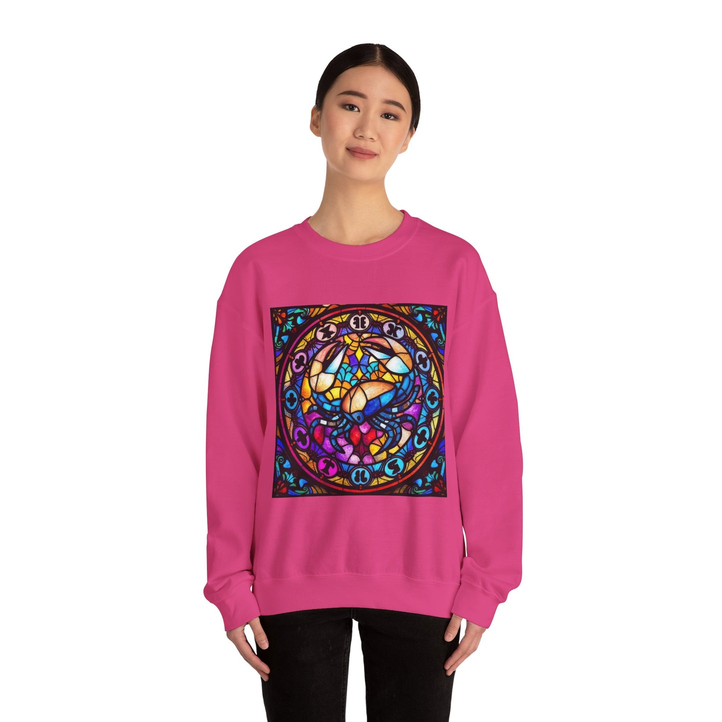 Unisex Heavy Blend™ Crewneck Sweatshirt, Glass, Cancer Zodiac Design