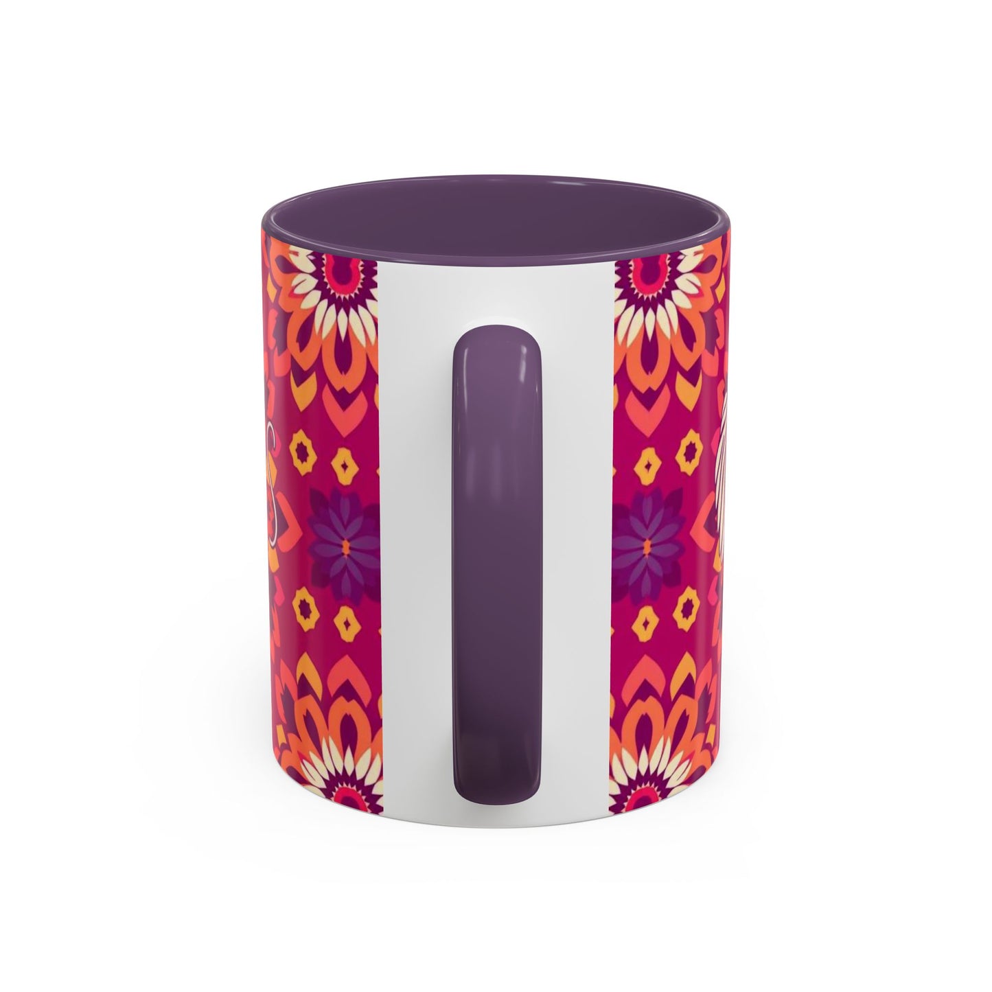 Accent Coffee Mug, Gemini, Zodiac v1, Flower Pattern, (11, 15oz)