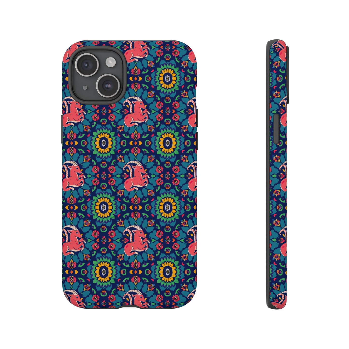 Tough Cases, Capricorn, Zodiac v1, Flower Pattern