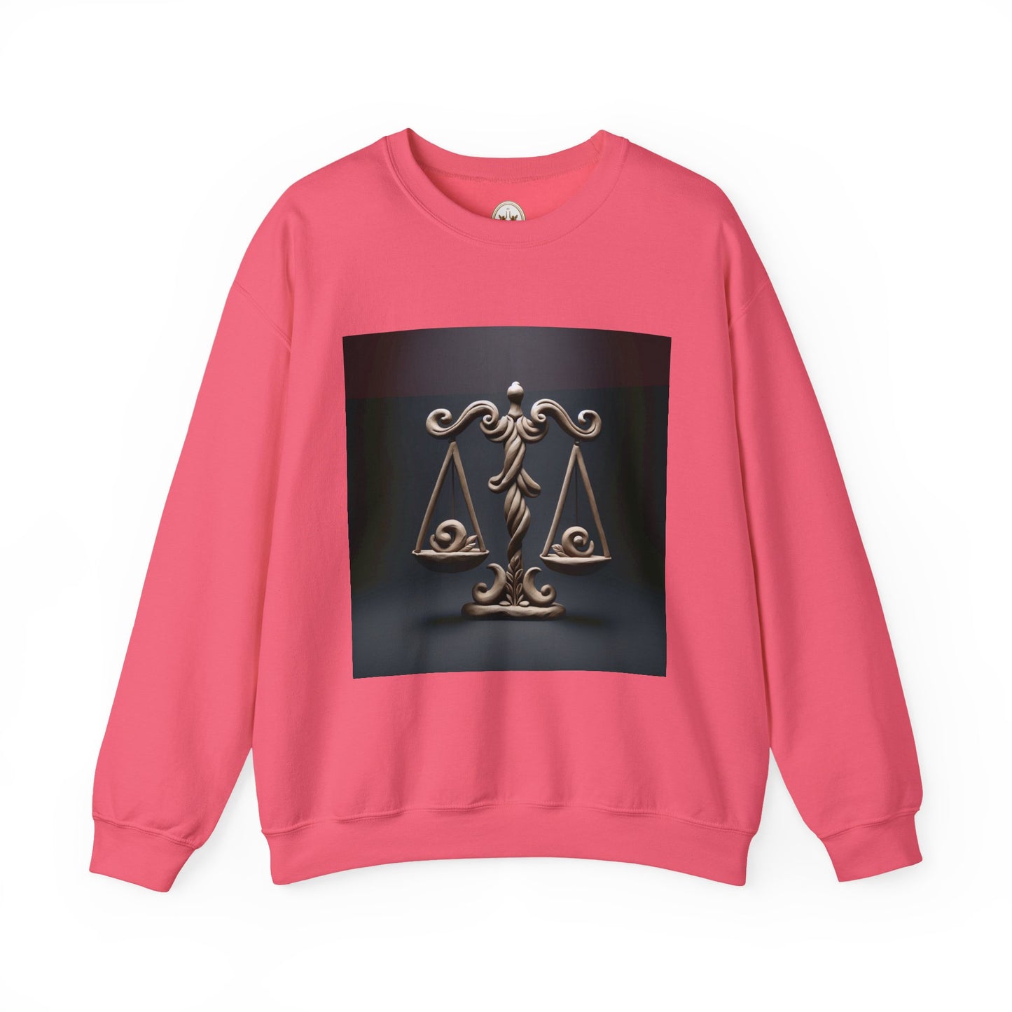 Unisex Heavy Blend™ Crewneck Sweatshirt, Brown Scale, Libra Zodiac Design