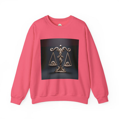 Unisex Heavy Blend™ Crewneck Sweatshirt, Brown Scale, Libra Zodiac Design