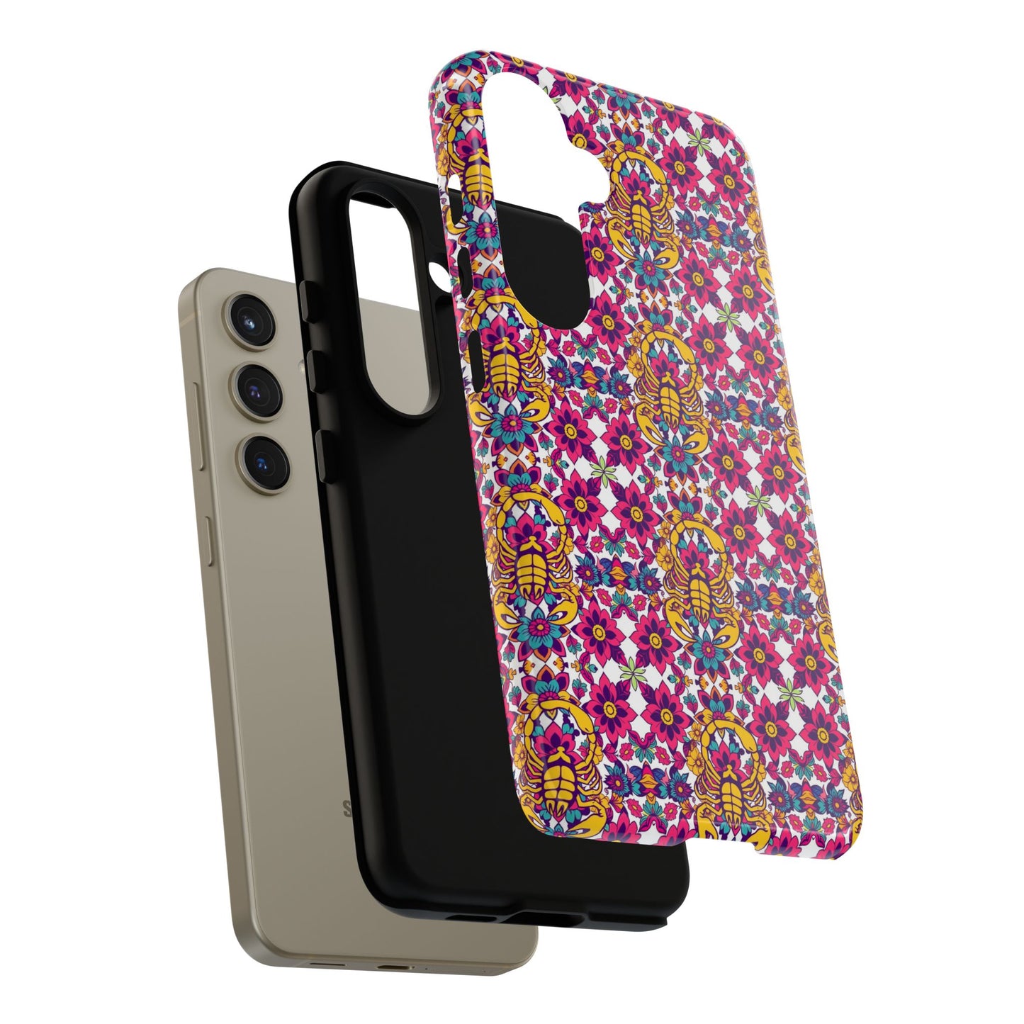 Tough Cases, Scorpio, Zodiac v2, Flower Pattern