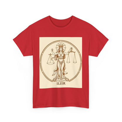 Unisex Heavy Cotton T-Shirt, Libra Goddess v1, Zodiac Design