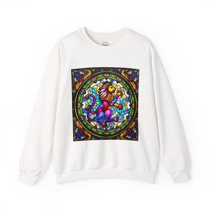 Unisex Heavy Blend™ Crewneck Sweatshirt, Glass, Leo Zodiac Design