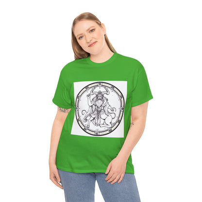 Unisex Heavy Cotton T-Shirt, Bull Centaur, Taurus Zodiac Design