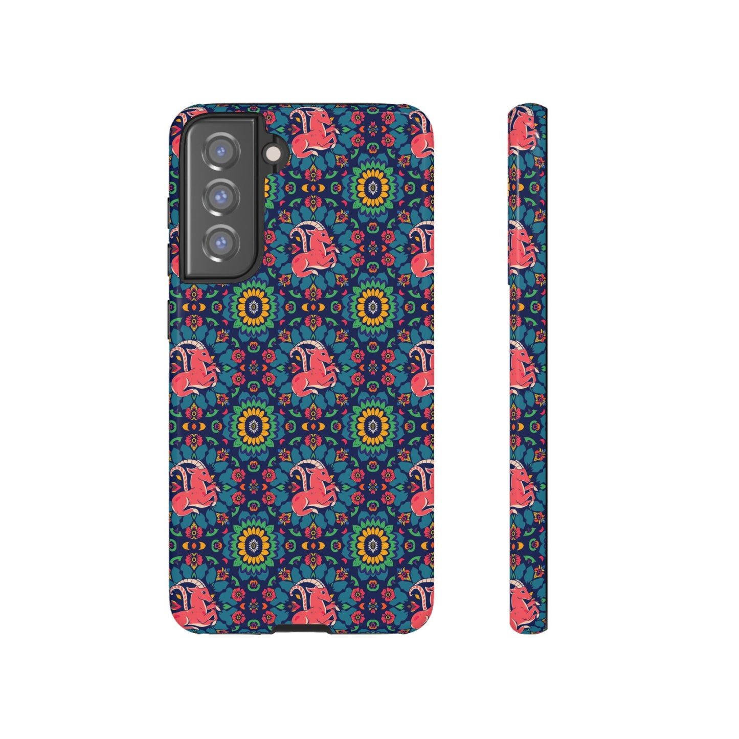Tough Cases, Capricorn, Zodiac v1, Flower Pattern