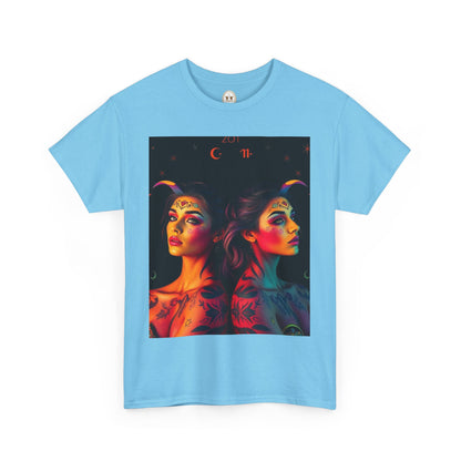 Unisex Heavy Cotton T-Shirt, Gemini, Zodiac, Sexy Art