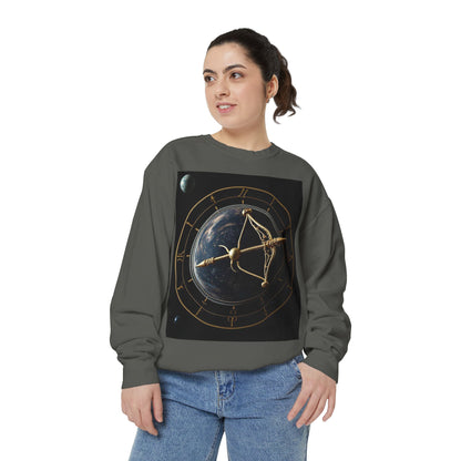 Garment-Dyed Sweatshirt, Unisex, Space Symbol Design v1, Sagittarius