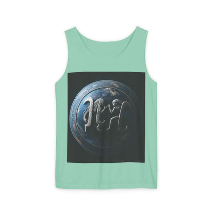 Unisex Garment-Dyed, Tank Top, Gemini Design, Space Symbol , 100% US cotton