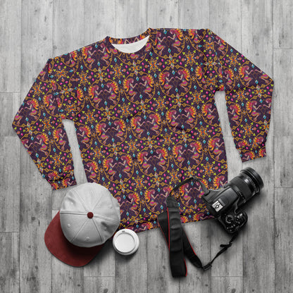 Unisex Sweatshirt (AOP), Gemini, Zodiac v2, Jewel Pattern