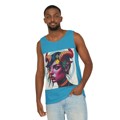Unisex Garment-Dyed, Tank Top, Taurus Design, Pop Art v2, 100% US cotton