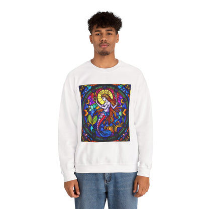 Unisex Heavy Blend™ Crewneck Sweatshirt, Glass 1, Aquarius Zodiac Design