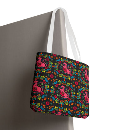 Tote Bag, (AOP), Virgo, Zodiac v6, Flower Pattern