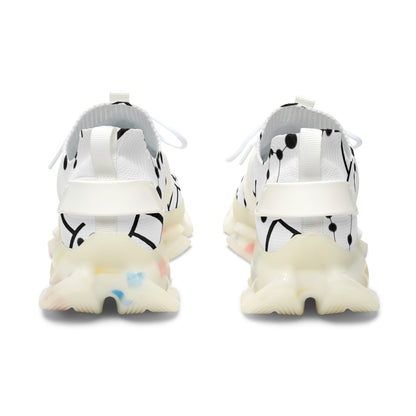 Women's Mesh Sneakers, Constellation & Symbol, Gemini Zodiac Sign, AOP
