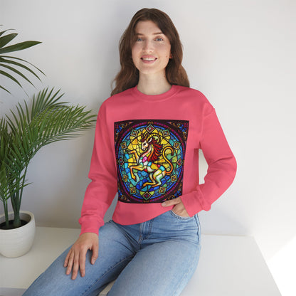 Unisex Heavy Blend™ Crewneck Sweatshirt, Glass, Capricorn Zodiac Design