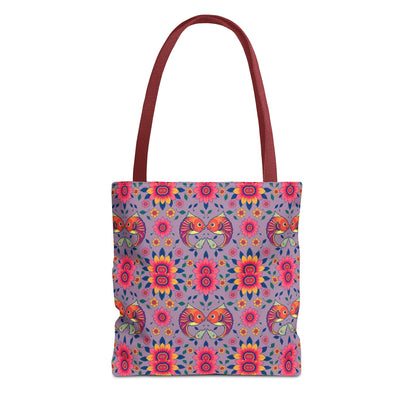 Tote Bag (AOP), Pisces, Zodiac v2, Flower Pattern