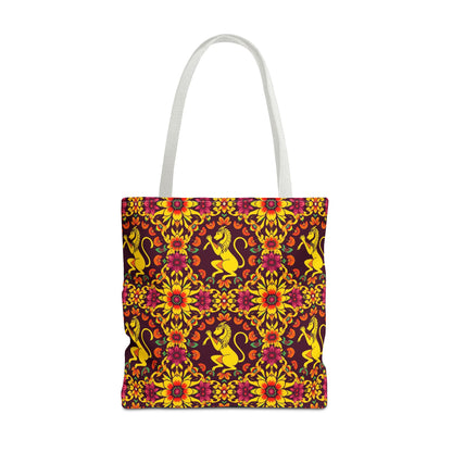 Tote Bag, (AOP), Virgo, Zodiac v5, Flower Pattern