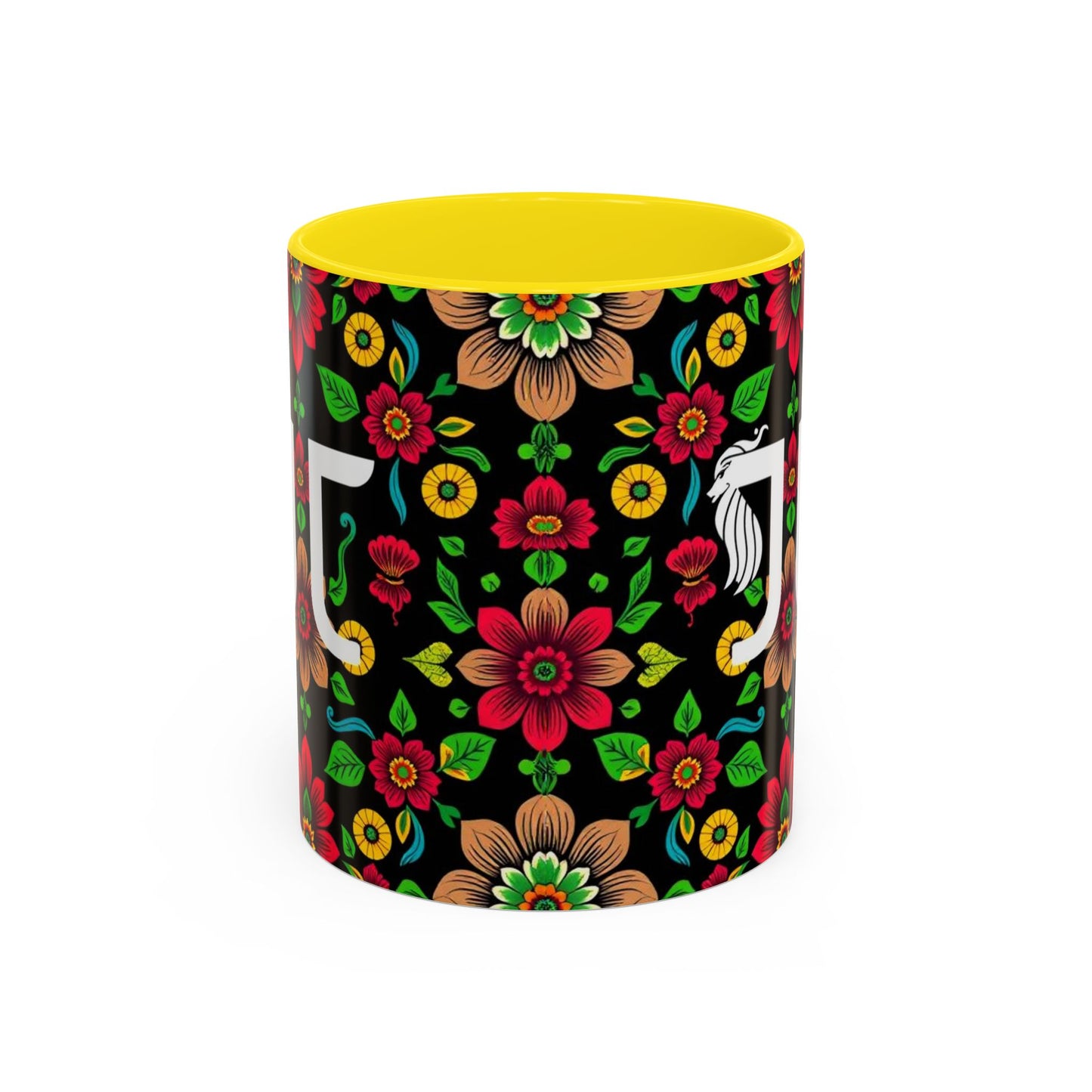 Accent Coffee Mug, Gemini, Zodiac v4, Flower Pattern, (11, 15oz)