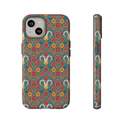 Tough Cases, Aries, Zodiac v3, Flower Pattern