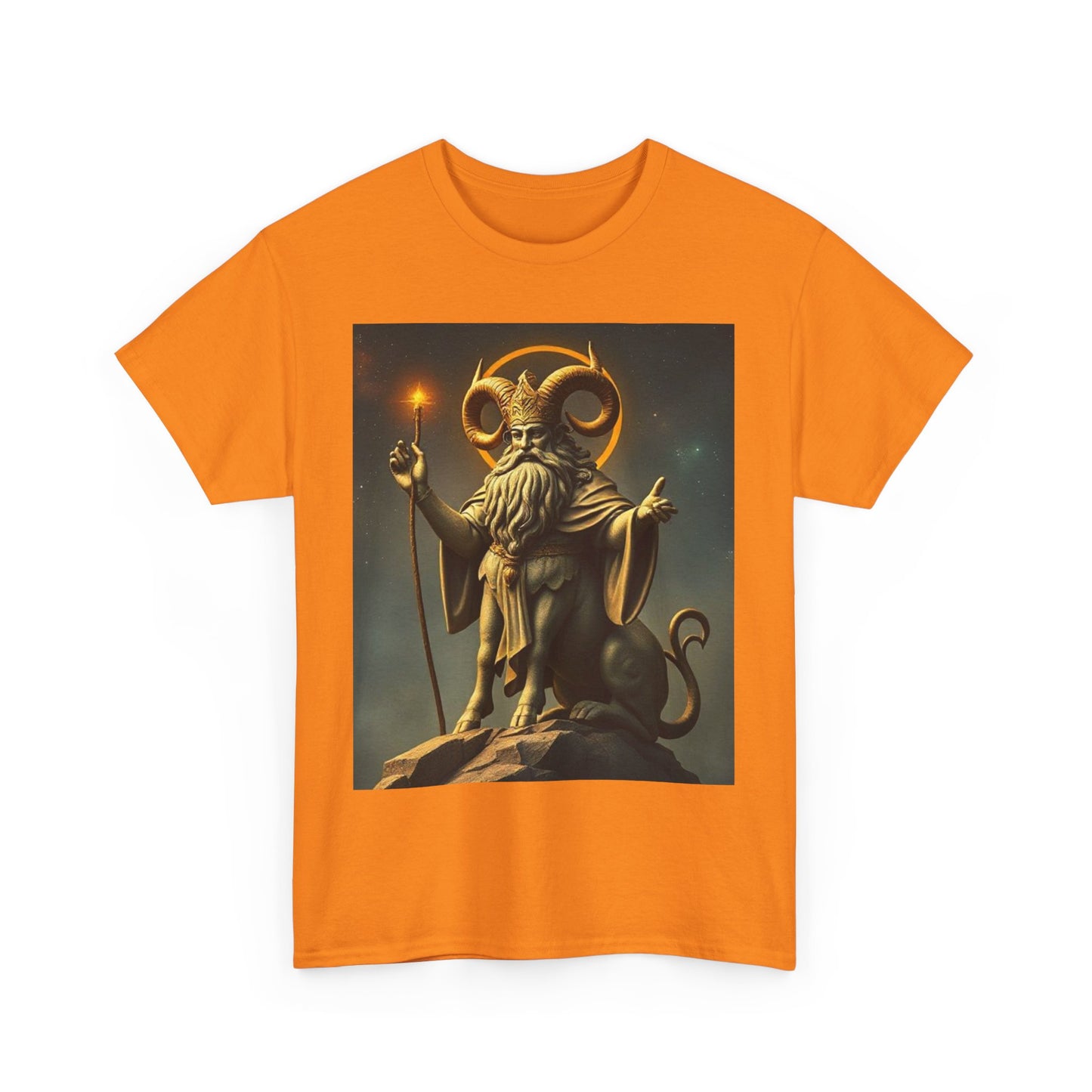 Unisex Heavy Cotton T-Shirt, Taurus God v1, Zodiac Design