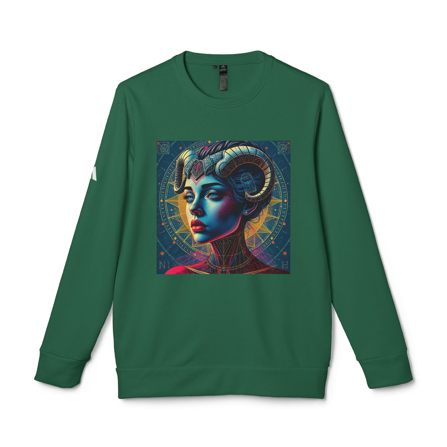 Adidas, Unisex Fleece Crewneck Sweatshirt, Aries, Pop Art, Zodiac