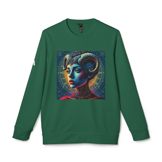 Adidas, Unisex Fleece Crewneck Sweatshirt, Aries, Pop Art, Zodiac